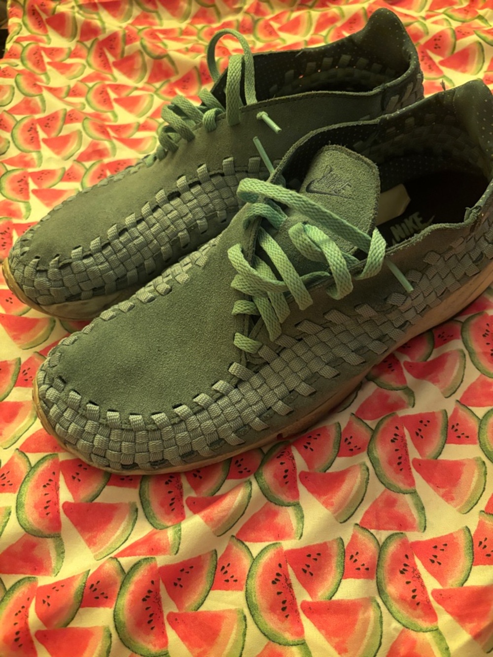 Nike Woven Suede Sneakers in Green